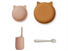 Liewood cat pale tuscany multi mix tableware Cathy silicone (4-pack)